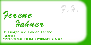 ferenc hahner business card